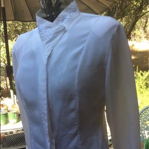 Vintage Gaylord Embroidered White Career Blouse